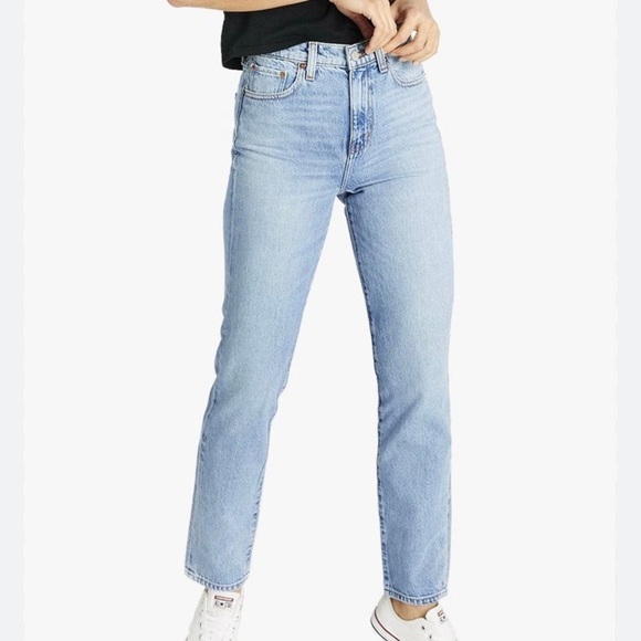 Etica Finn High Rise Slim Straight Jeans Light Wash - Picture 1 of 13